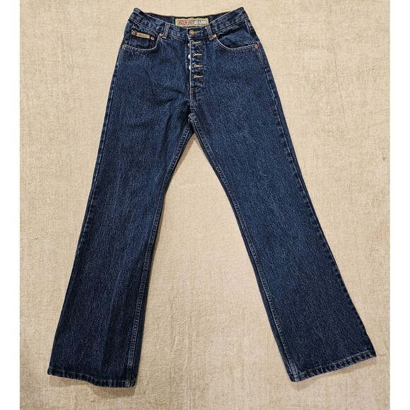 VTG POMPY Levi’s 590 Button Up Jeans Bootcut Blue Jeans Rare 100% Cotton Denim - Picture 1 of 8